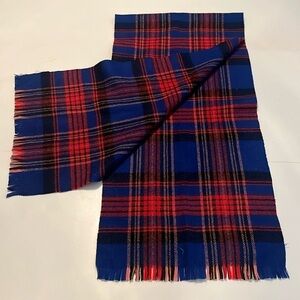 Botany 500 Vintage Wool Red/Blue/Black Scarf